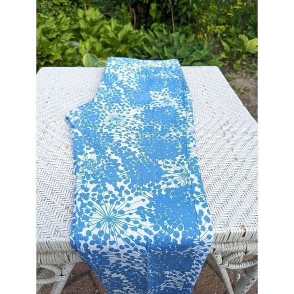 Boden Women Blue Dandelion Print Wide Leg Cotton Blend Cropped Pants Size 16 - Picture 7 of 13